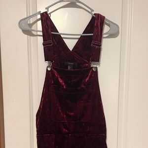 Crushed velvet overalls